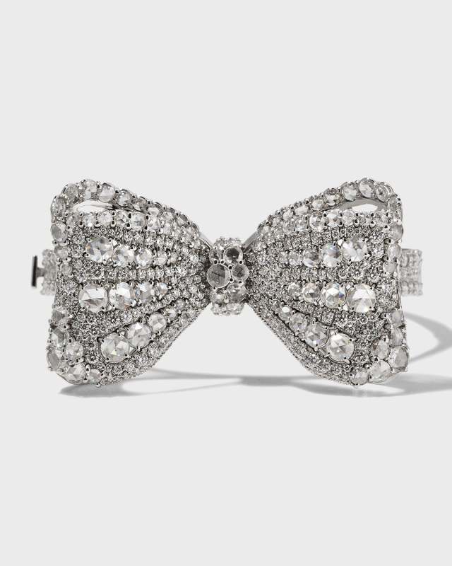 18k White Gold Diamond Bow Bracelet